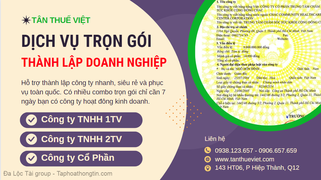 Dich vu thanh lap cong ty tron goi 2024
