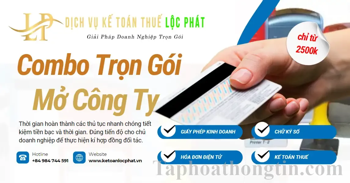 Thành lập Công Ty trọn gói 1,2 triệu, miễn phí kế toán 3 tháng