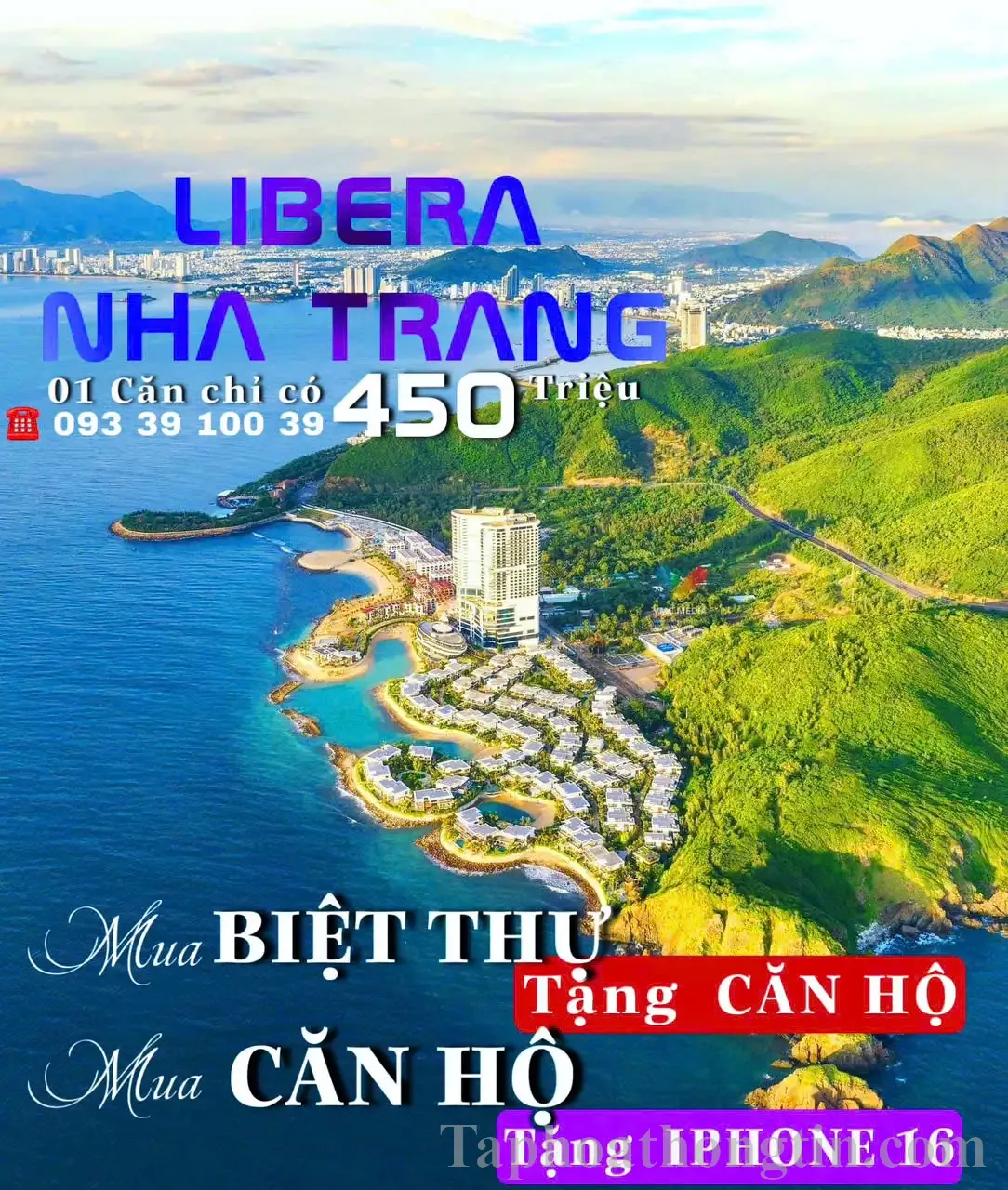 Mua Biệt thự tặng Căn hộ, Mua căn hộ tặng IP16, Libera Nha Trang: chỉ 450 TR.LH: 0933910039