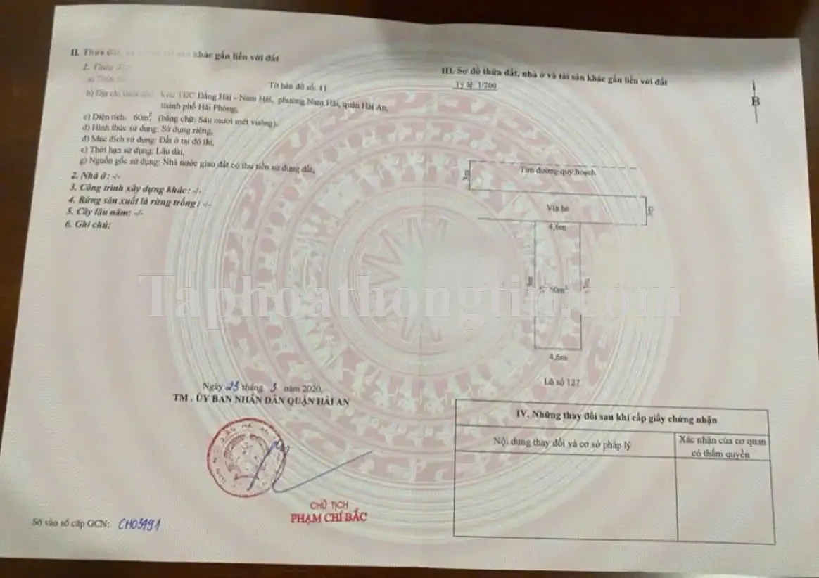 KH bán lô đất Tái định cư Đằng Hải-Nam Hải, Hải An 2