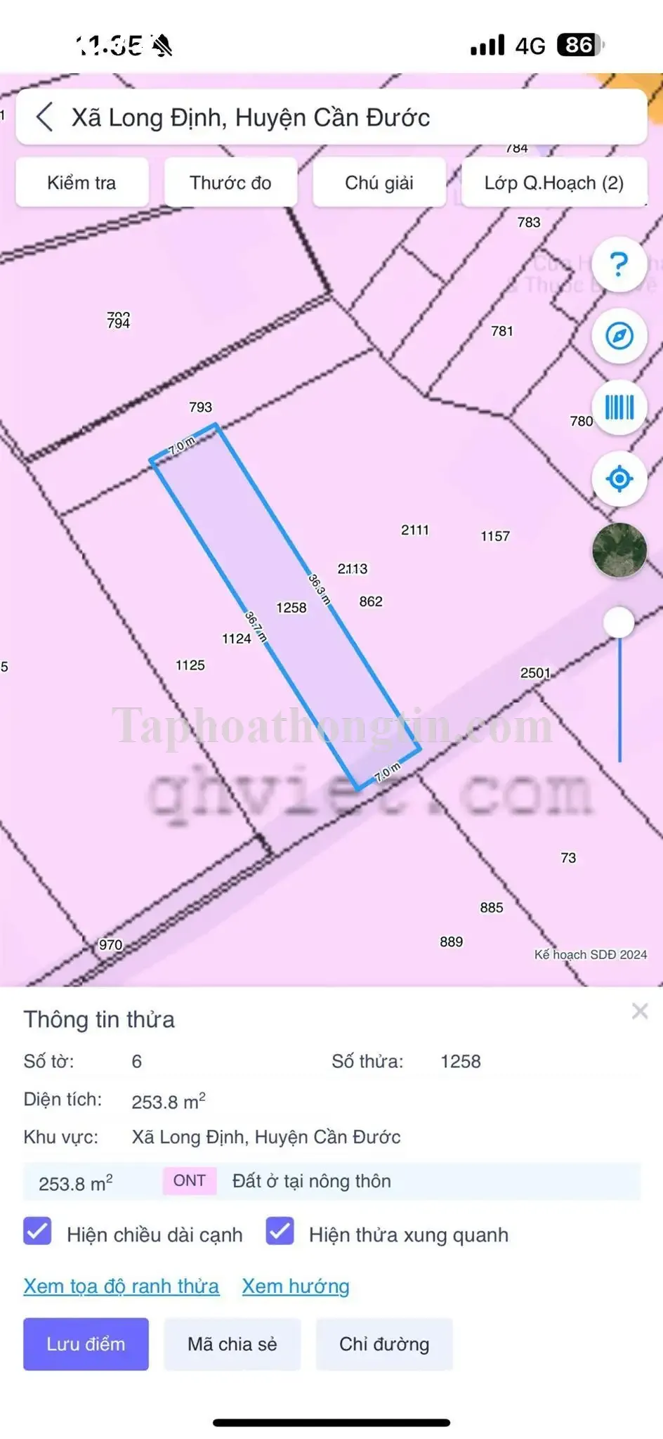 Bán lô đất thổ cư Long Định, Cần Đước, nằm sau mặt tiền DT 830B chỉ một căn nhà 2