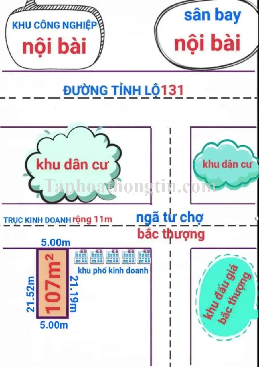 Bán đất KINH DOANH trục liên xã tại QUANG TIẾN-SS CẠNH KCN NỘI BÀI GIÁ CHỈ NHÍ 4X 3