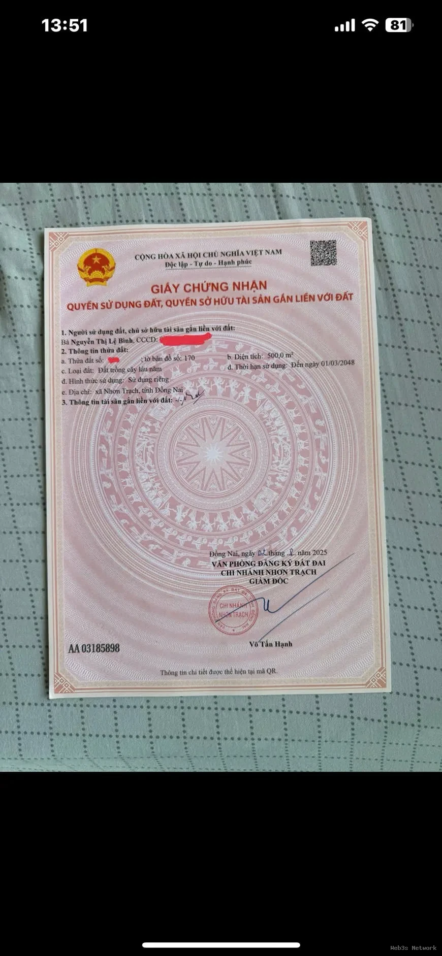 ĐẤT ĐẸP- GIÁ TỐT BÁN NHANH LÔ ĐẤT ĐẦU TƯ LÀ SINH LỜI Xã Long Tân, Nhơn Trạch Đồng Nai