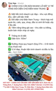 HOT HOT – CHÍNH CHỦ CẦN BÁN 2 LÔ ĐẤT GẦN BIỂN TẠI X. Bình Hải – TX. Điện Bàn, T. Quảng Nam.
