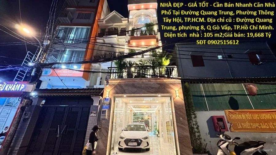 NHÀ ĐẸP – GIÁ TỐT – Cần Bán Nhanh Căn Nhà Phố Tại Đường Quang Trung, Phường Thông Tây Hội, TP.HCM.