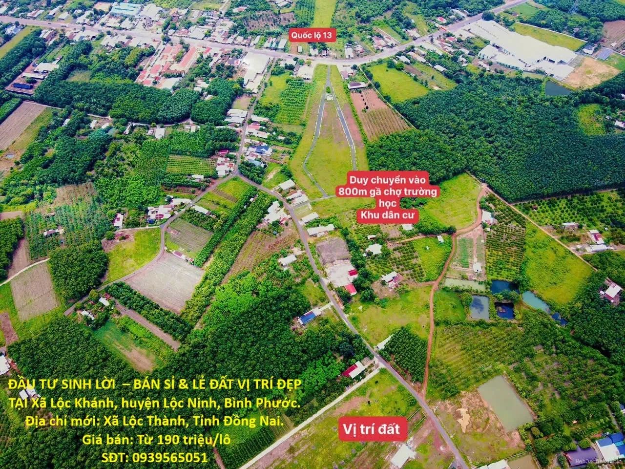ĐẦU TƯ SINH LỜI – BÁN SỈ & LẺ ĐẤT VỊ TRÍ ĐẸP TẠI Xã Lộc Khánh, huyện Lộc Ninh, Bình Phước