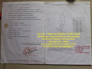 HOT HOT – CHÍNH CHỦ CẦN BÁN 2 LÔ ĐẤT LIỀN KỀ TẠI Phường 2, thành phố Bảo Lộc, tỉnh Lâm Đồng.