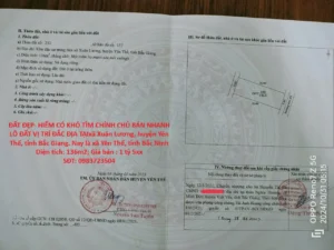 ĐẤT ĐẸP- HIẾM CÓ KHÓ TÌM CHÍNH CHỦ BÁN NHANH LÔ ĐẤT VỊ TRÍ ĐẮC ĐỊA TẠI huyện Yên Thế, tỉnh Bắc Giang