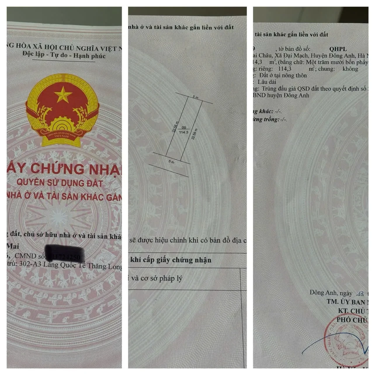 CHÍNH CHỦ Cần Bán Lô Đất Đấu Thầu Tại Thôn Mai Châu, Xã Thiên Lộc, Thành Phố Hà Nội