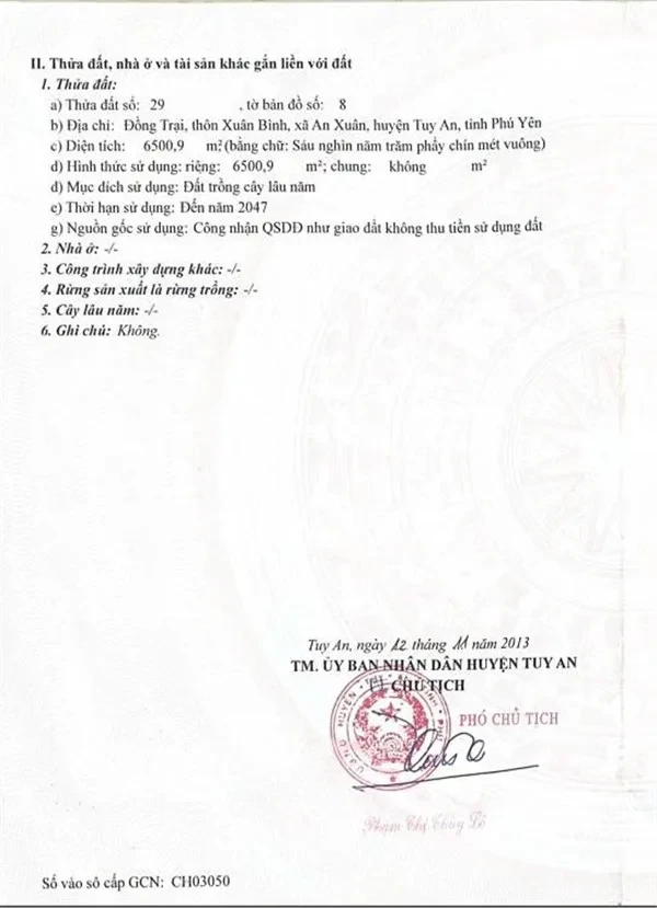 HOT HOT – CHÍNH CHỦ CẦN BÁN ĐẤT RSX 2.7 HÉC TA Tại Thôn Xuân Bình, xã An Xuân, Tuy An, Phú Yên. 2