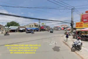 CHÍNH CHỦ BÁN LÔ ĐẤT MẶT TIỀN QUỐC LỘ 22 – Phường TRẢNG BÀNG, TÂY NINH