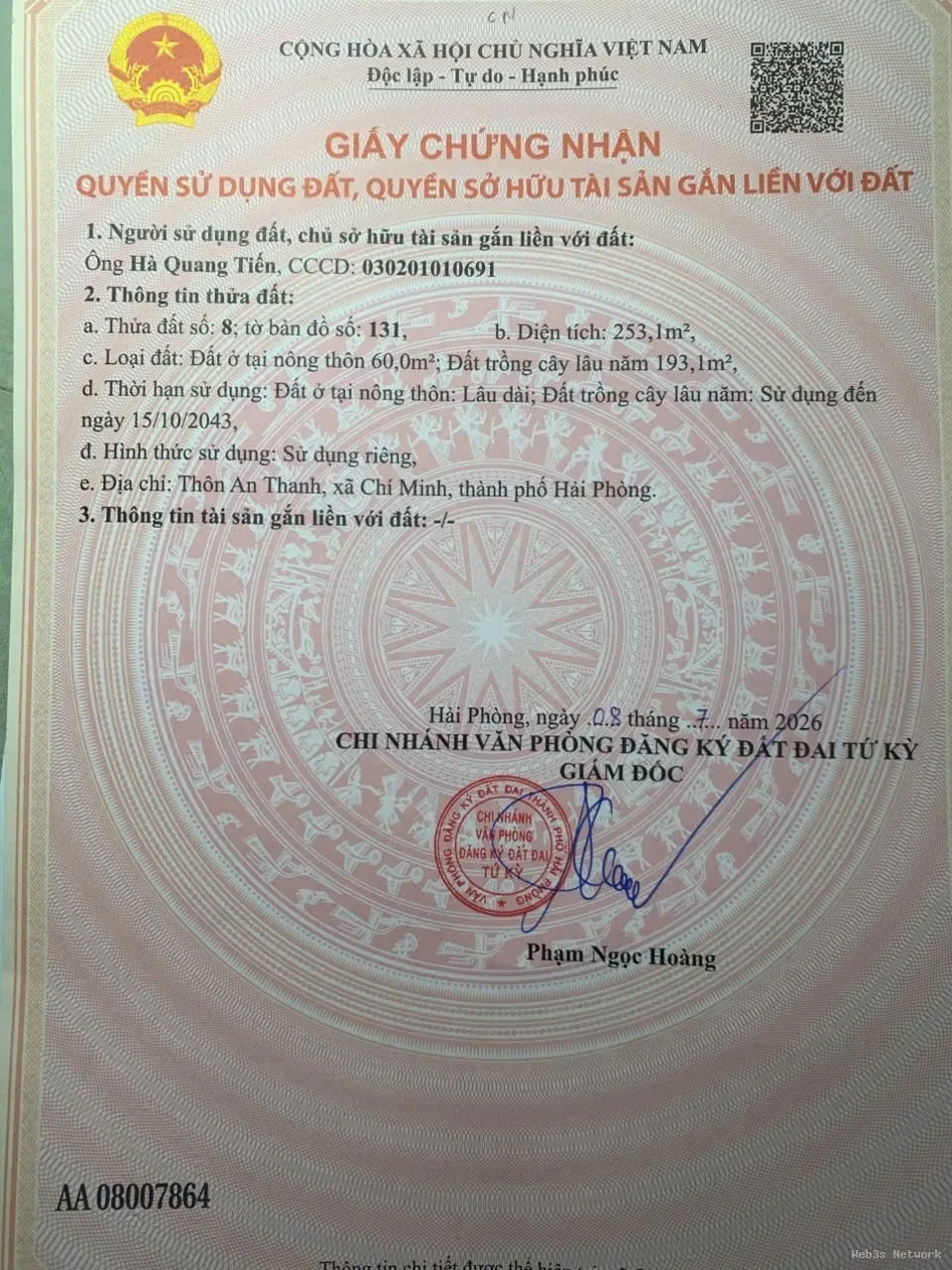 ĐẦU TƯ LÀ SINH LỜI – ĐẤT CHÍNH CHỦ Vị Trí An Thanh – Chí Minh – Hải Phòng ( Tứ Kỳ Hải Dương cũ ) 2