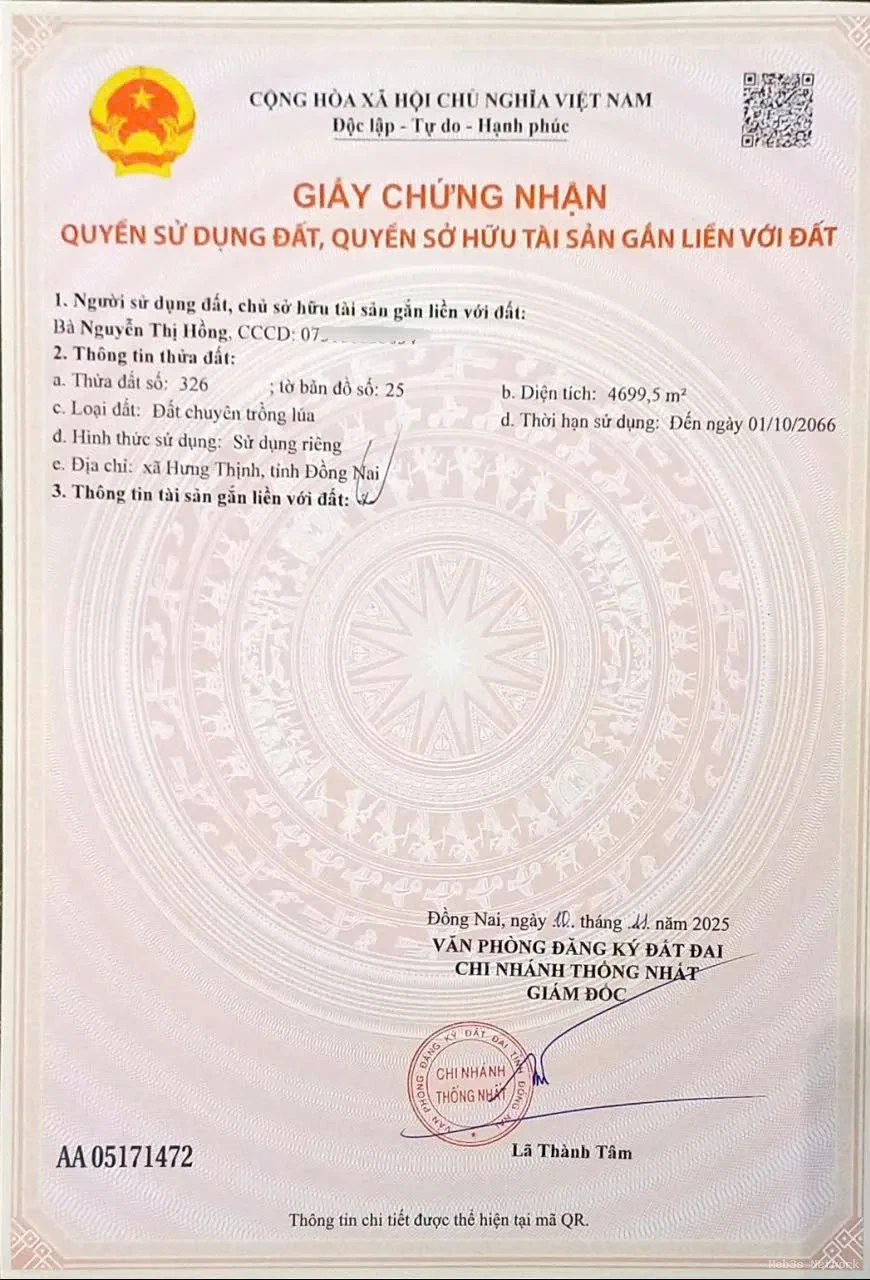 ĐẦU TƯ SINH LỜI – CHÍNH CHỦ BÁN 2 THỬA ĐẤT LIỀN KỀ TẠI Xã Hưng Thịnh, Đồng Nai 3