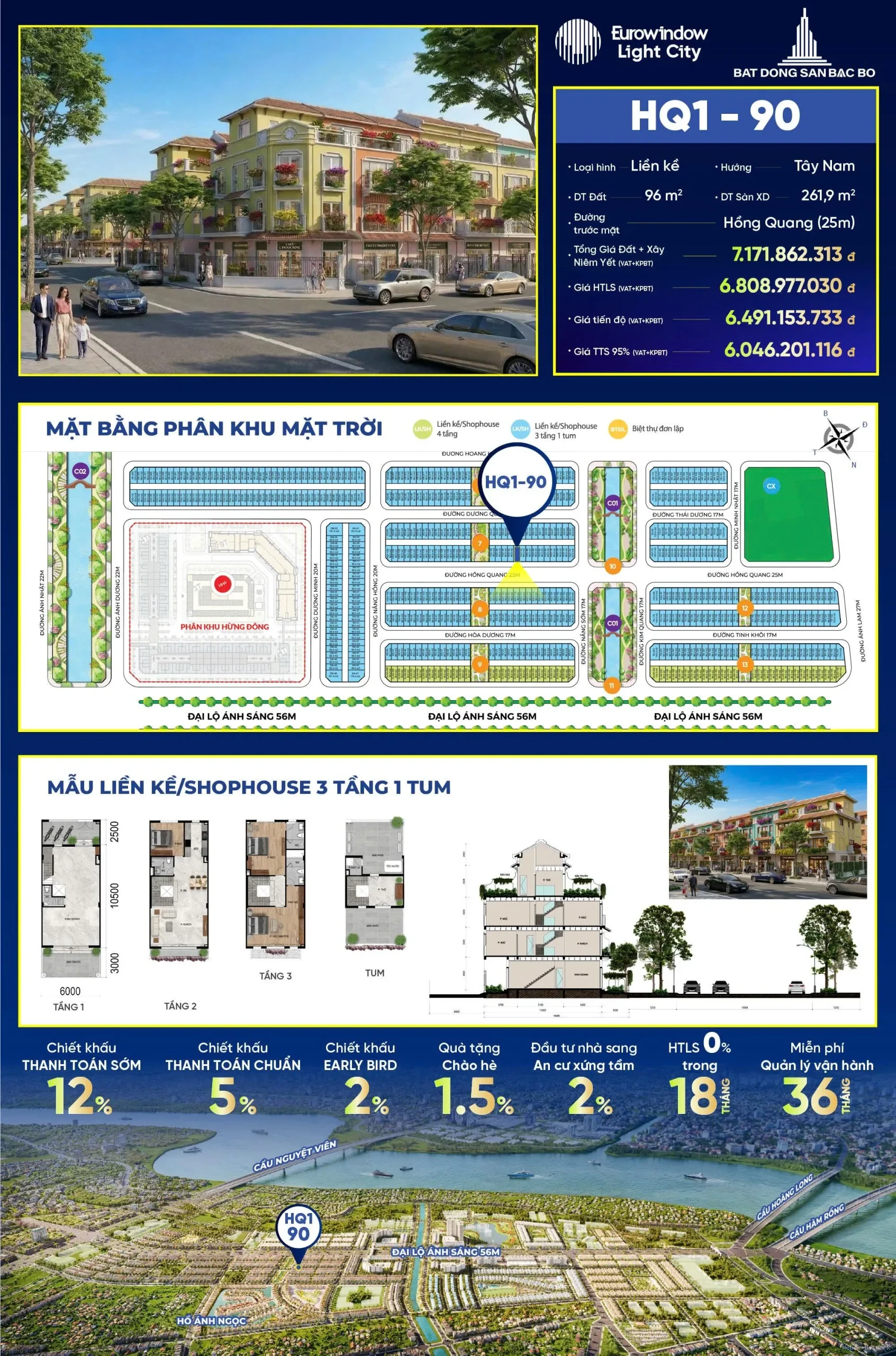 SỐC! 5,7 TỶ – SHOPHOUSE 2 MẶT TIỀN 96M2, MT 6M, XÂY 4 TẦNG. CĐT: 09666 343 969 2