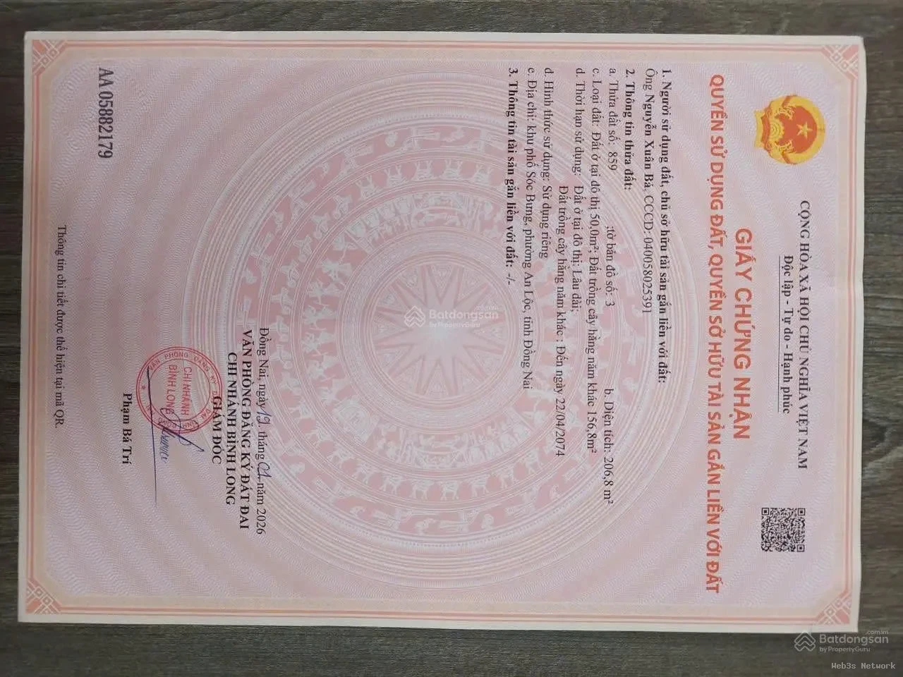 CHÍNH CHỦ BÁN ĐẤT TẠI KP Sóc Bưng, đường 13, phường Phú Thịnh, TX.Bình Long, Bình Phước