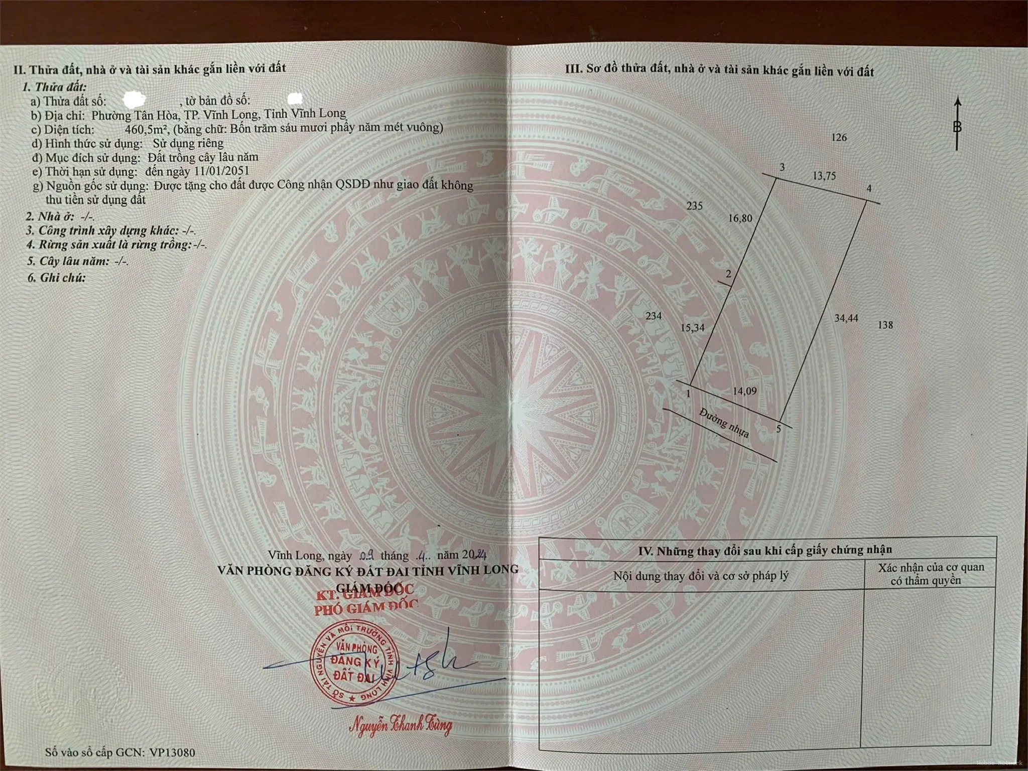 ĐẤT ĐẸP – GIÁ TỐT- CHÍNH CHỦ CẦN BÁN ĐẤT Tại Xã Tân Hòa, Thành phố Vĩnh Long, Vĩnh Long