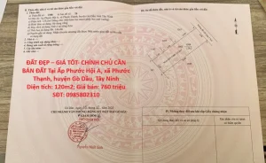 ĐẤT ĐẸP – GIÁ TỐT- CHÍNH CHỦ CẦN BÁN ĐẤT Tại Ấp Phước Hội A, xã Phước Thạnh, huyện Gò Dầu, Tây Ninh