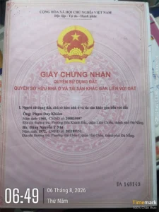 CHÍNH CHỦ CẦN BÁN ĐẤT VỊ TRÍ ĐẸP MẶT TIỀN Đường Âu Cơ, Phường Hòa khánh Bắc, Q. Liên Chiểu, Đà Nẵng.