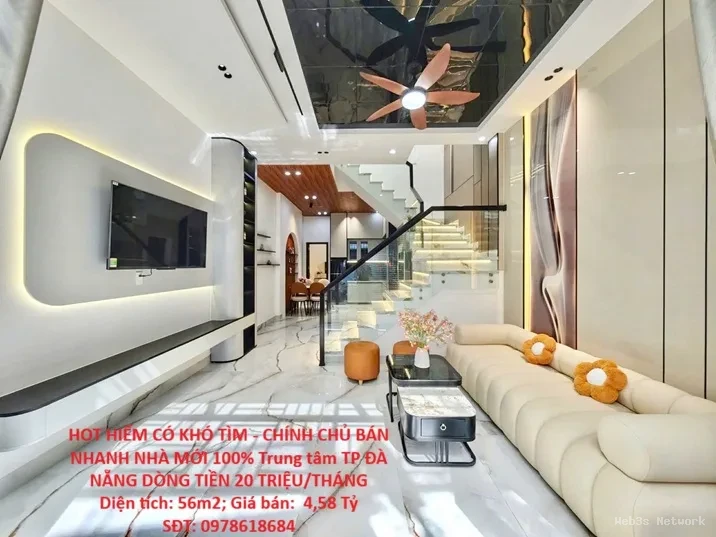 HOT HIẾM CÓ KHÓ TÌM – CHÍNH CHỦ BÁN NHANH NHÀ MỚI 100% Trung tâm TP ĐÀ NẴNG DÒNG TIỀN 20 TRIỆU/THÁNG