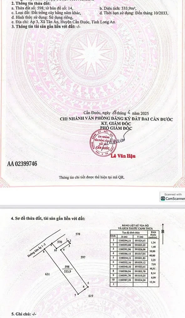 ĐẦU TƯ SINH LỜI – Chính Chủ Bán Trọn 3 thửa đất thuộc xã Tân Ân, Cần Đước, Long An 2