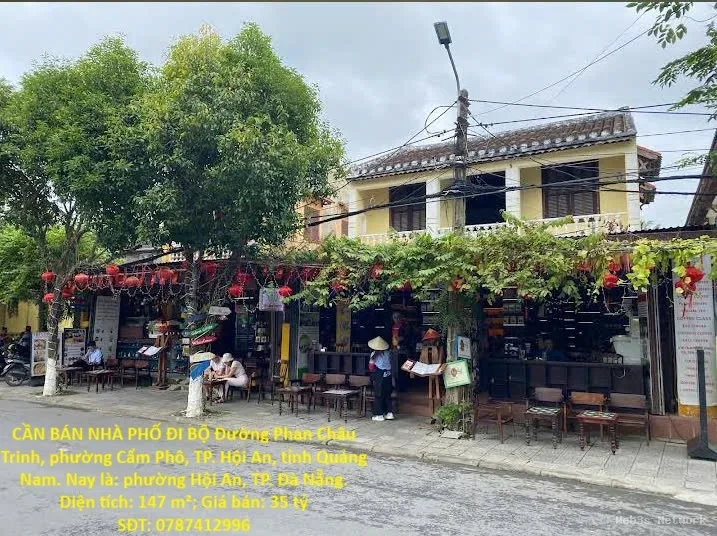 CẦN BÁN NHÀ PHỐ ĐI BỘ PHAN CHÂU TRINH – 147M² – MT 8M – 3PN – P.CẨM PHÔ, TP.HỘI AN, Quảng Nam